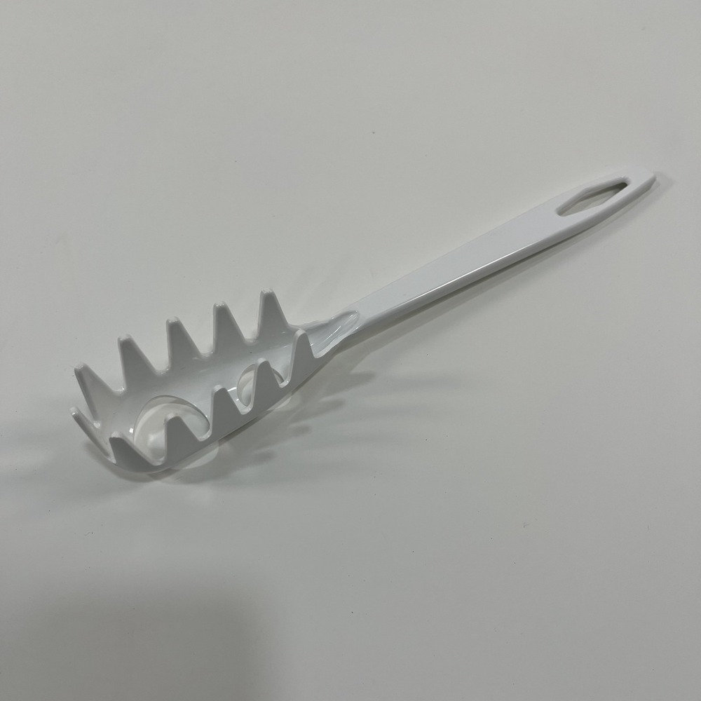 Tailor Made Products White Plastic Spaghetti Strainer Ladle Kitchen Utensil